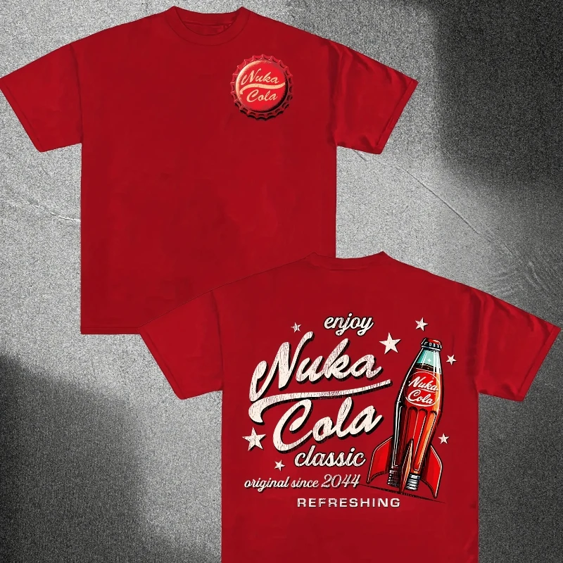 Мужская рубашка Nuka Cola Футболка Мужская и женская хлопковая футболка с коротким рукавом Высокое качество Летние топы Y2k Мужская футболка Хип-хоп Уличная одежда