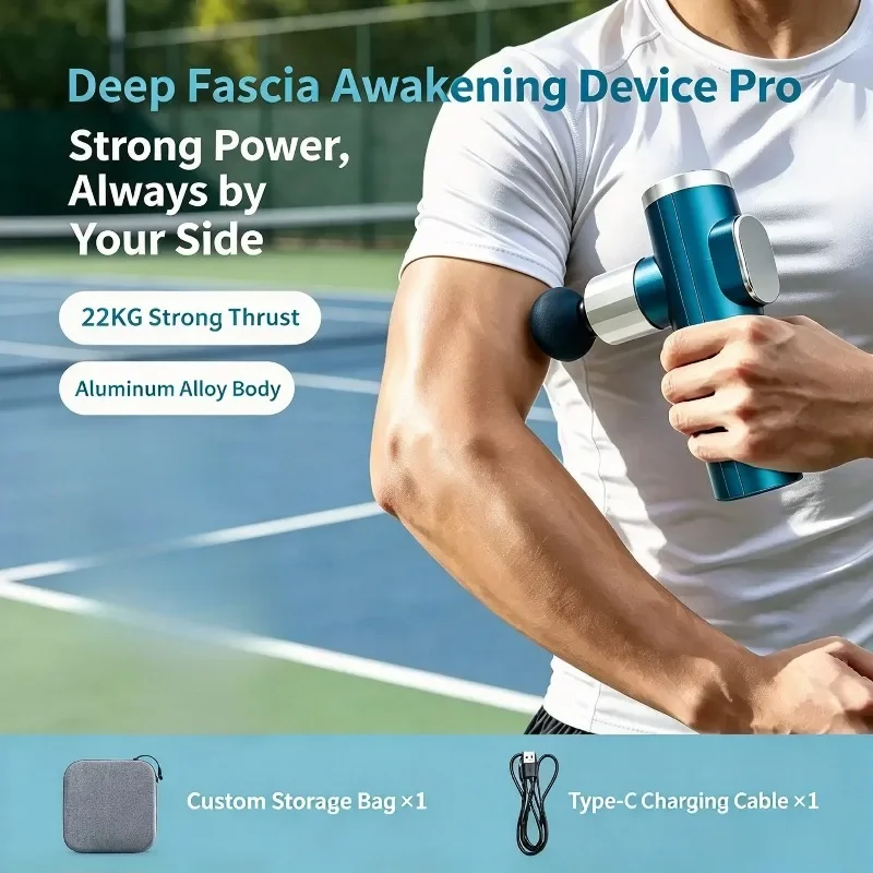 Metal Mini Massage Gun, Powerful Brushless Motor Deep Tissue Massager for Portable Muscle Relaxation