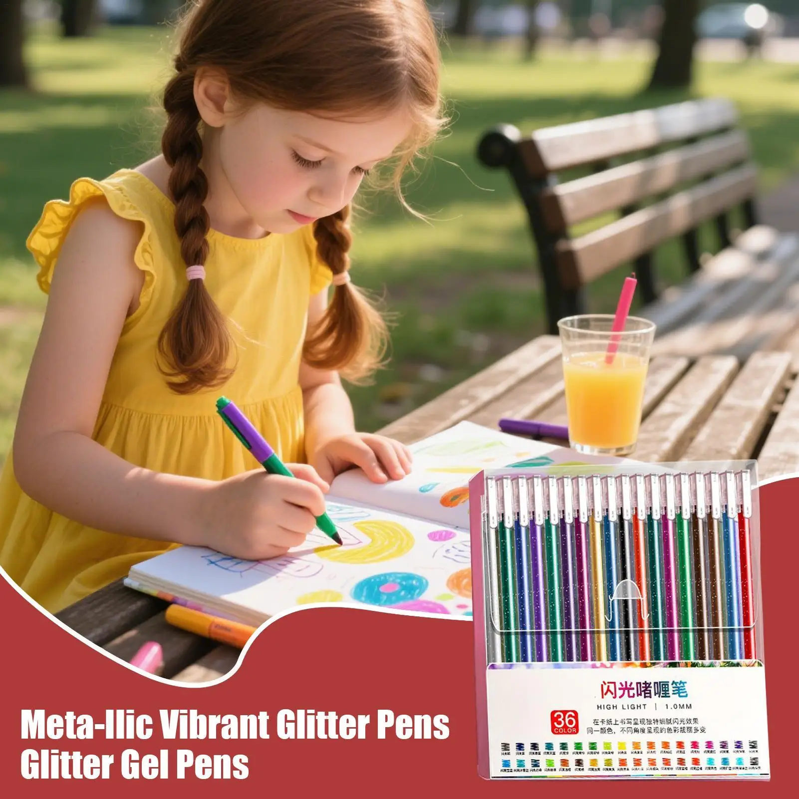 

Glitter Gel Pens For Coloring Glitter Gel Pens For Writing Fade-Resistant Bleed-Proof Art Stationery Retractable Supplies For