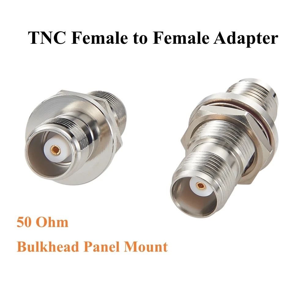 

TNC Female to Female Bulkhead Adapter 50 Ohm TNC RF Coaxial Panel Mount Connector Low Loss for Antenna, Ham Radio, WiFi, 4G LTE,