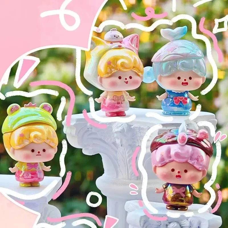 Tres tesoros, 16 Uds., temporada de flor de cerezo de cuento de hadas, adornos de muñeca de vinilo, caja ciega, decoración de habitación de moda, colgante de regalo