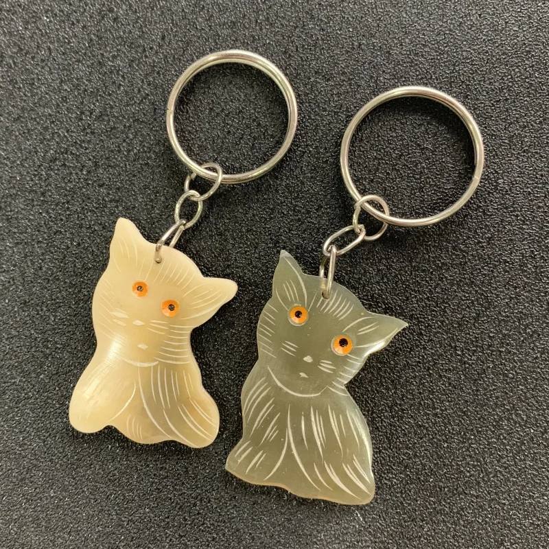 Horn Pendant Keychain Cute Kitten Ornaments Horn Crafts Horn Ornament Horn Comb Factory Wholesale