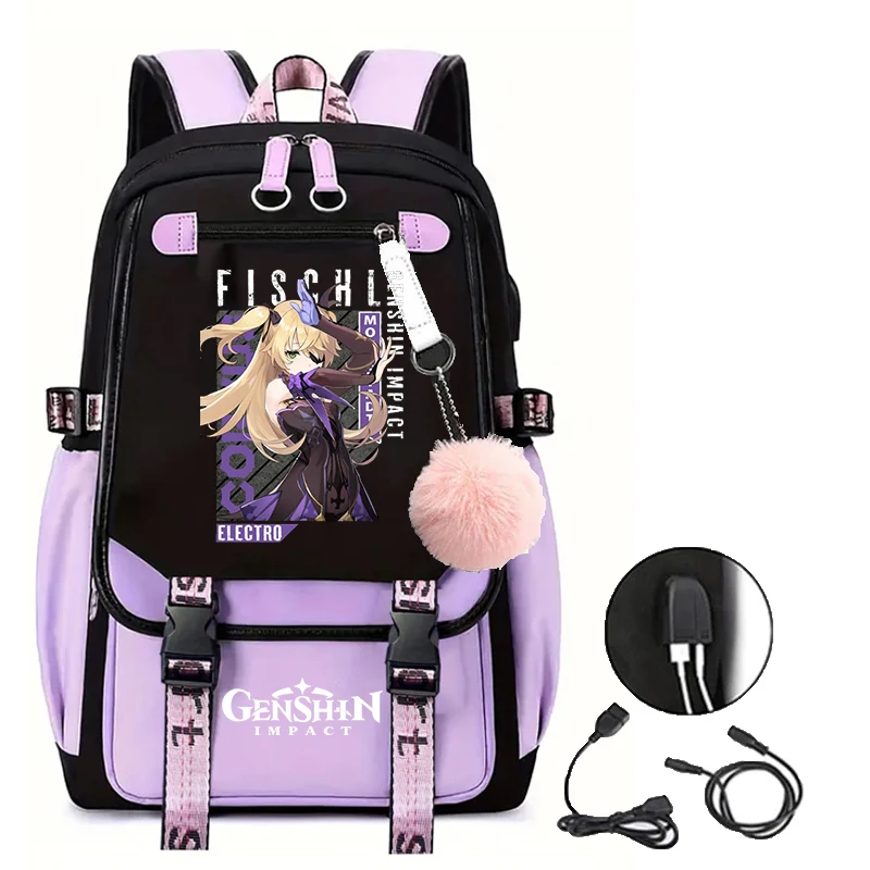 Anime Genshin Impact Backpack Fashion Teenager School Backpacks Women Travel Bagpack Large Capacity School Bag Children Backpack