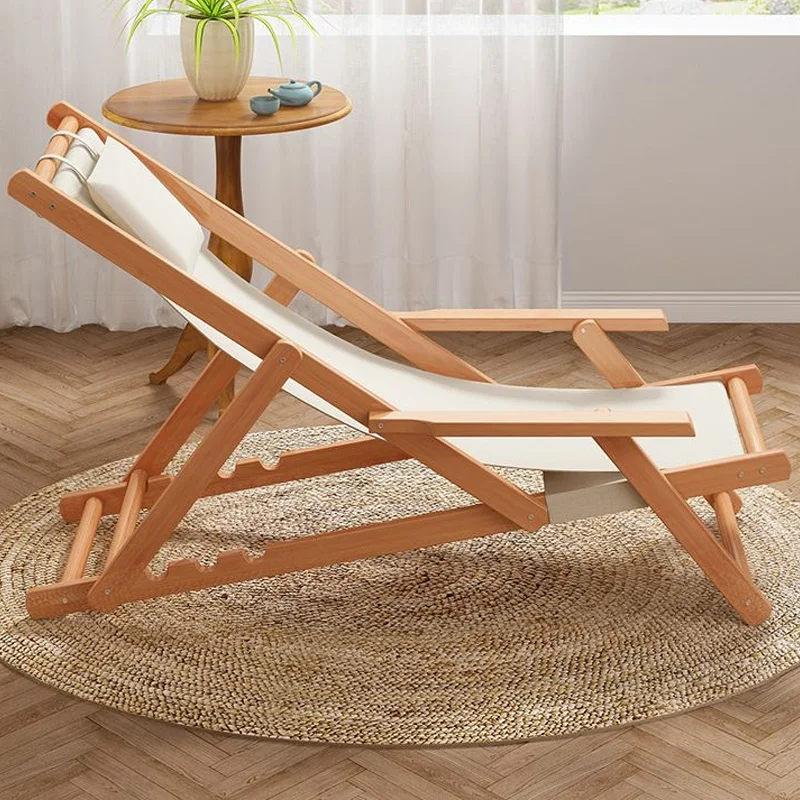 Modern Wooden Beach Chair Gardens Folding Picnic Single Bench Beach Chairs Clear Terrace Cadeira De Praia Outdoor Furnitures