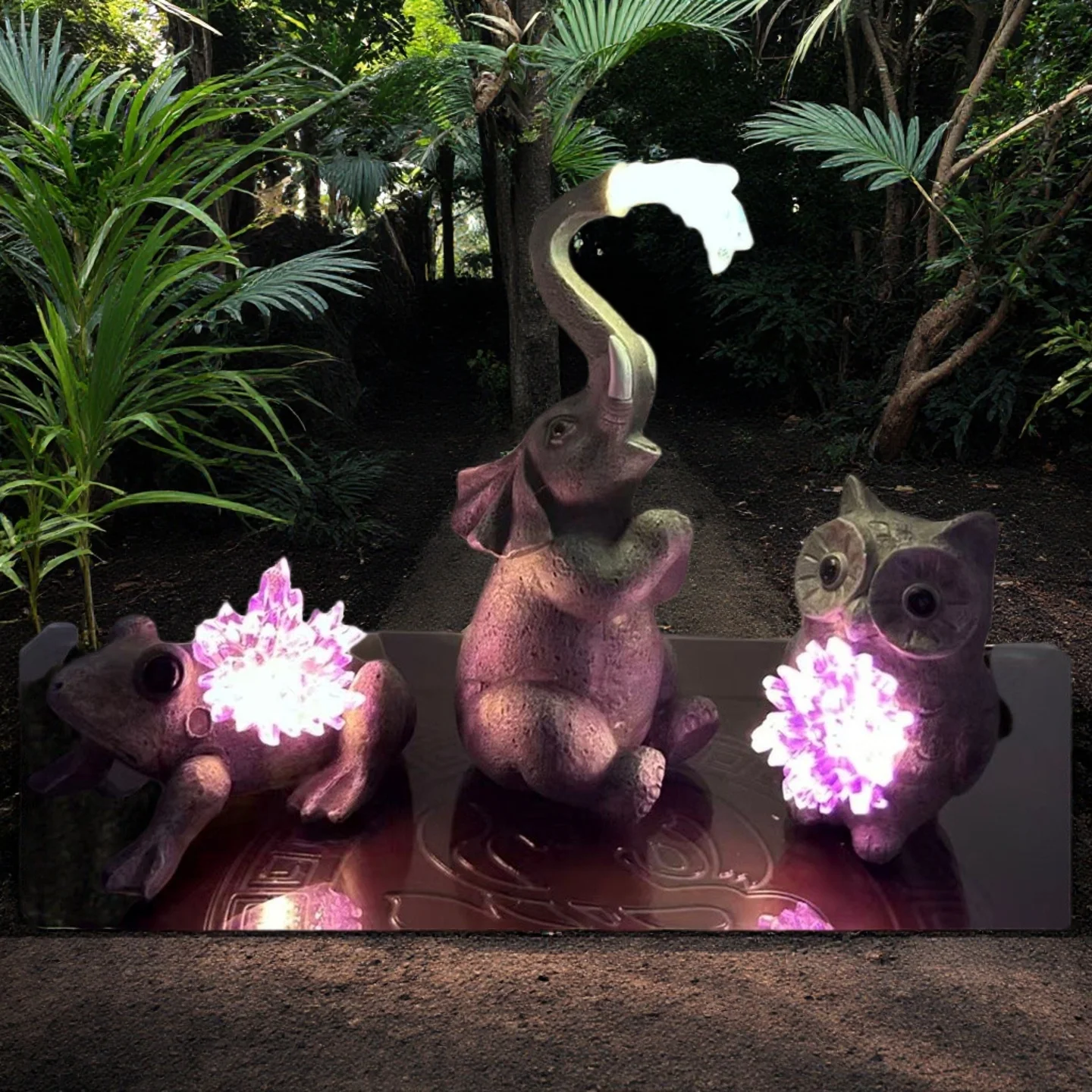 Solar Resin Elephant Ornament Light Outdoor String Lights Courtyard Crafts Garden Lawn Elephant Animal Landscape Light