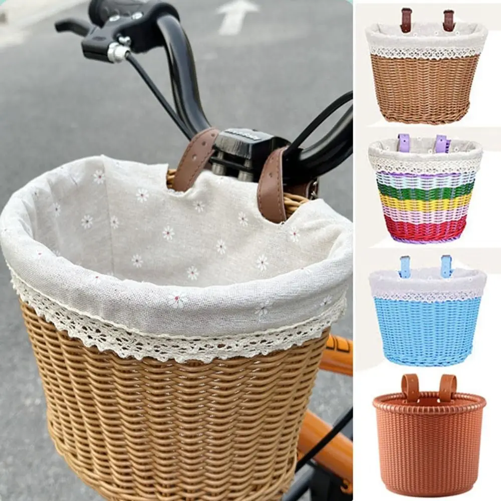 

Rattan Wicker KidsBike Basket Bicycle Accessories 9 Styles Bicycle Storage Bag Hand-Woven Sticker Bicycle Accessories
