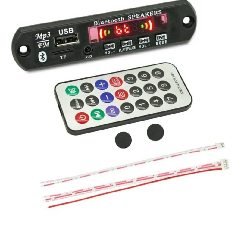 

【PUBLICITY】Плата декодера для умной акустической системы 12В с Bluetooth, USB, TF, FM для домашнего и уличного использования