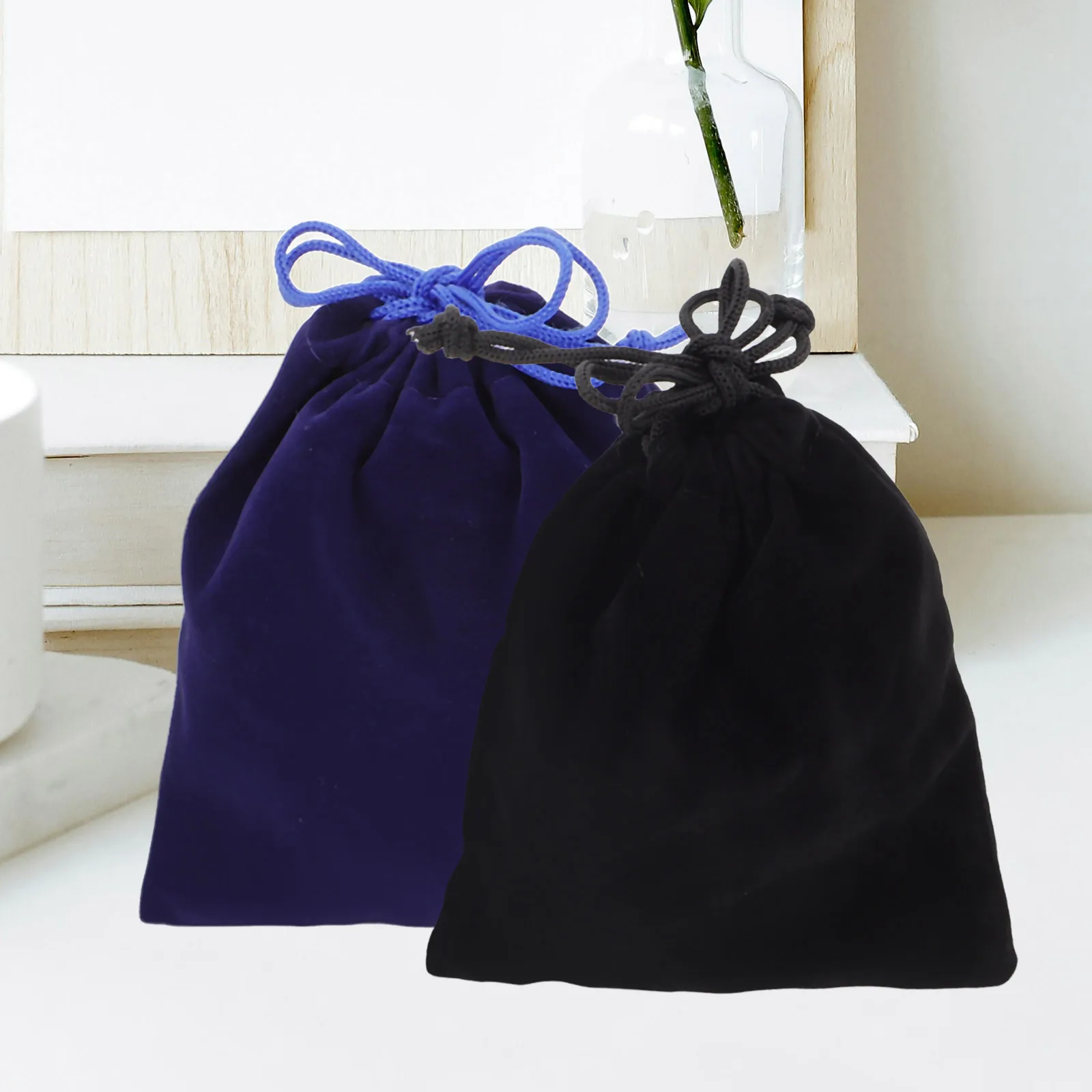 

2 Pcs Cube Protective Bag Drawstring Storage Small Bags Flannel Carrying Puzzle