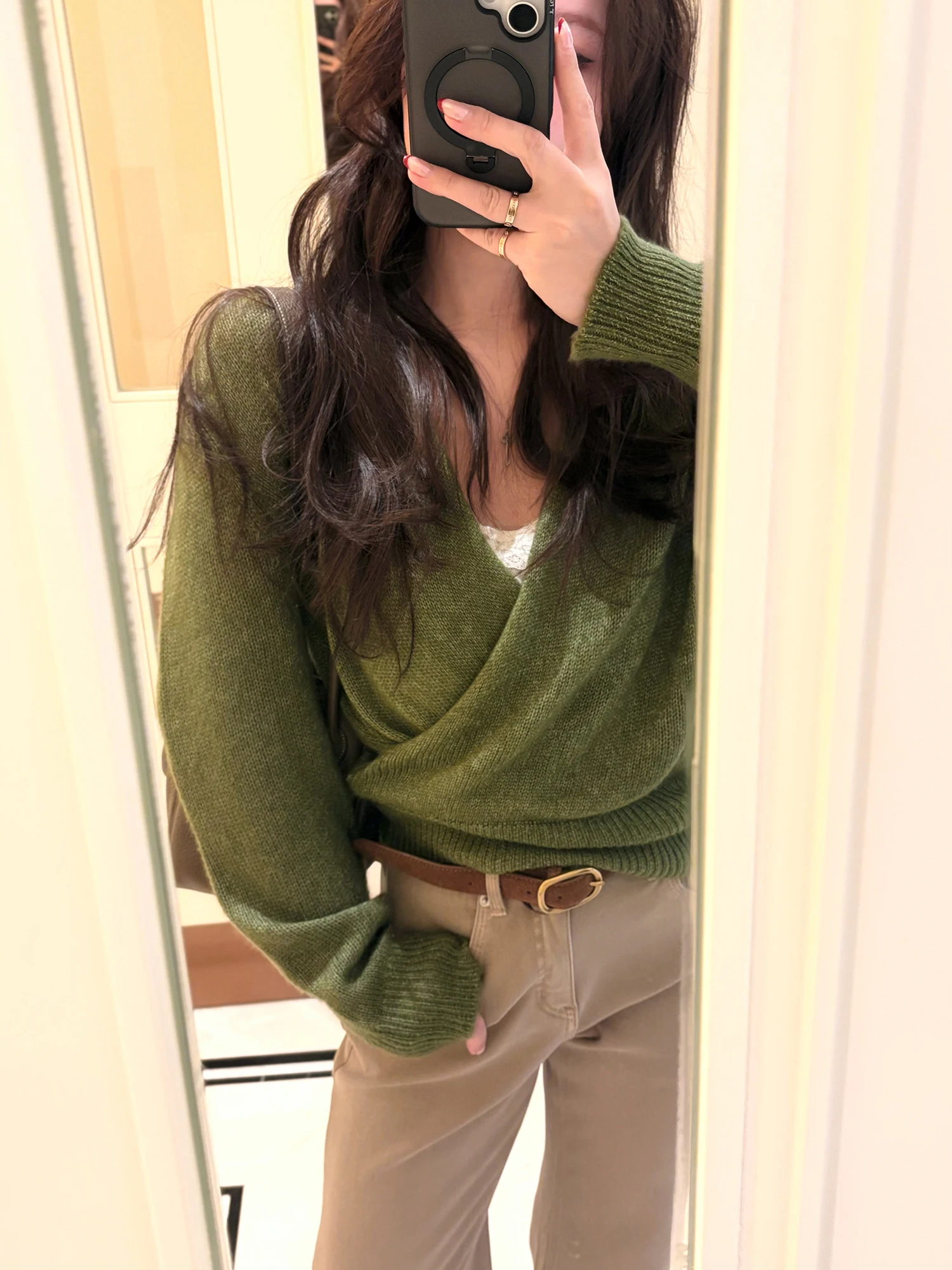 

Мягкий уютный женский вязаный свитер свободного кроя из смесовой шерсти с длинными рукавами и круглым вырезом, повседневный, модный, для поездок на работу