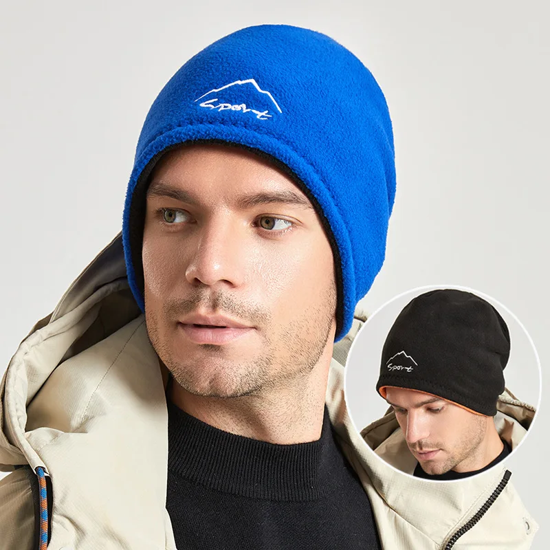 Winter Warm Ear Cover Cap Soft Men Hats Ski Snowboard Cycling Skin-friendly Running Windproof Hats Accessories