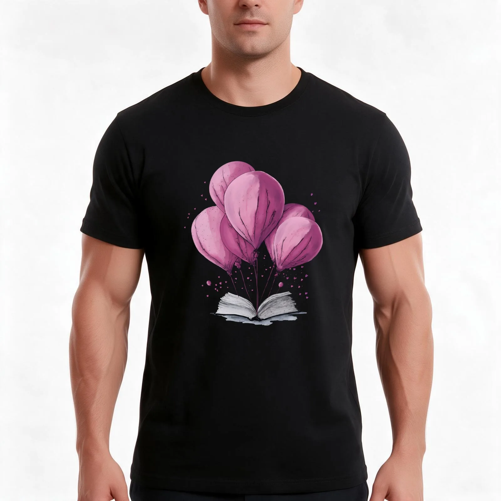 Reading books and dream up, pink baloon growing from book, Book Sticker, bookworm gift for reader,student gift, lover bo T-Shirt