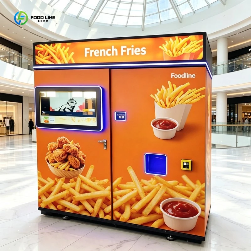Fast Food With Snacks - آلة بيع البطاطس المقلية التجارية الأوتوماتيكية،