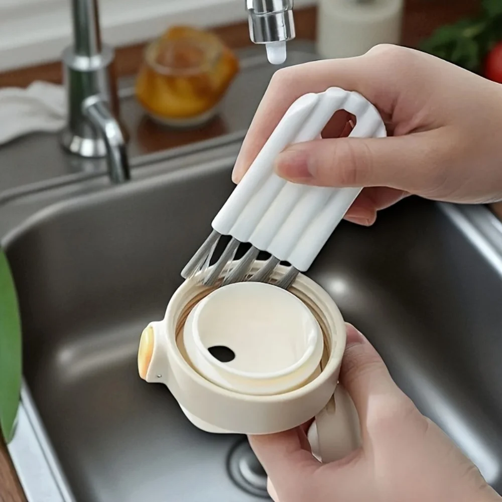 2PCS Multifunctional Keyboard Cleaning Brush Crevice Thermos Cup Lid Keyboard Bottle Mouth Brush Curved Handle
