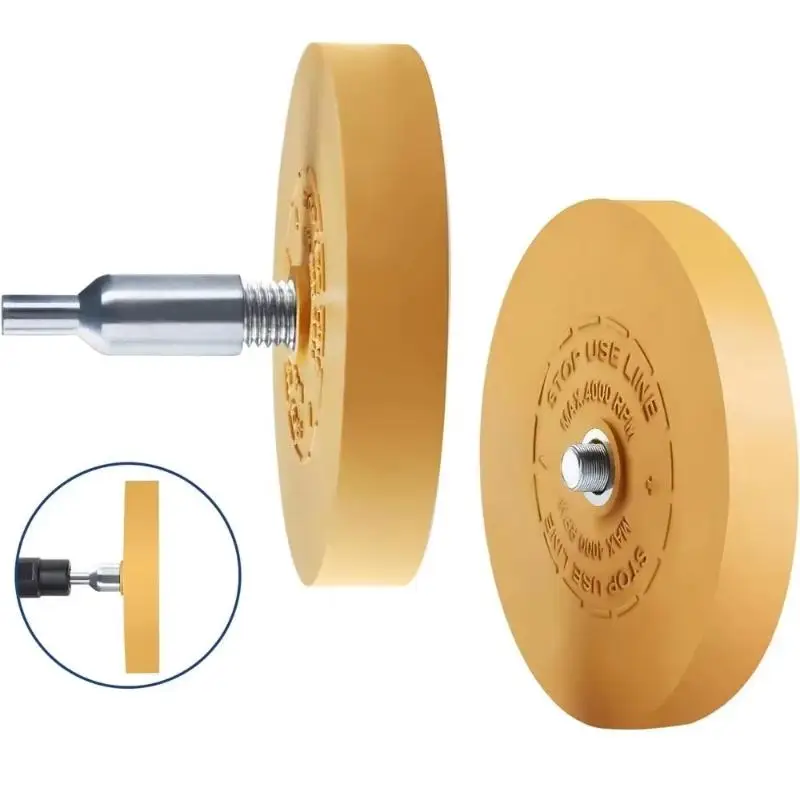 Versatile AbrasivePad Car Paint Drill Compatible RubberDecal Remover Eraser Wheel VinylStickerPinstripe Tape Adhesive Clean Tool