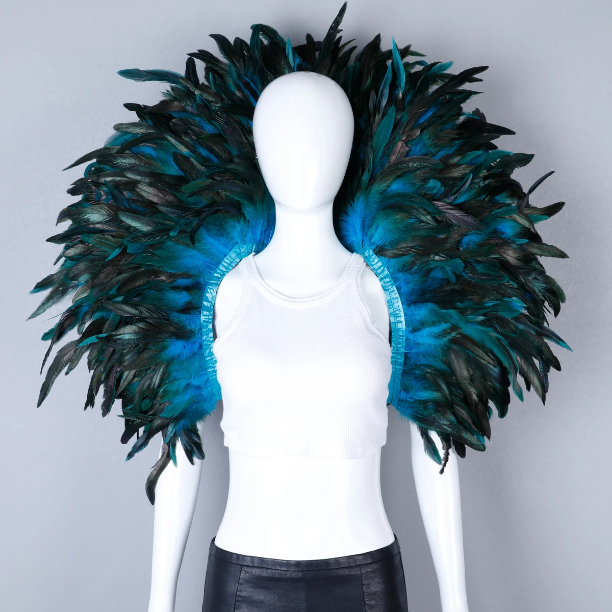 Luxe veren sjaal cosplay ontwerper punk Halloween carnaval gemaskerde bal feestaccessoire elegante kleding voor feestelijke gelegenheden - afbeelding 1