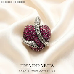 Pendant Snake with Heart Fashion Love Jewelry Europe 925 Sterling Silver Vintage Accessorie Gift For Woman