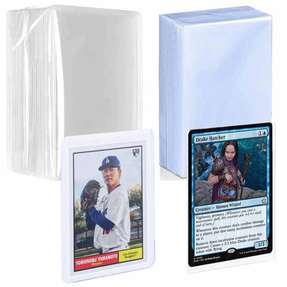 100 Count Card Sleeves and 25pcs Hard Sleeves Toploaders Premium Card Combo for Game Pokemon Football Baseball Card Protectors