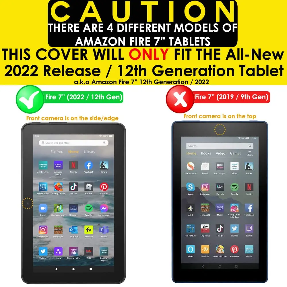 Transparent Case for Amazon Fire 7 tablet 7 Inch (2022 release) Clear TPU Cover Ultra-thin Protective Cover for Fire 7 12th Gen