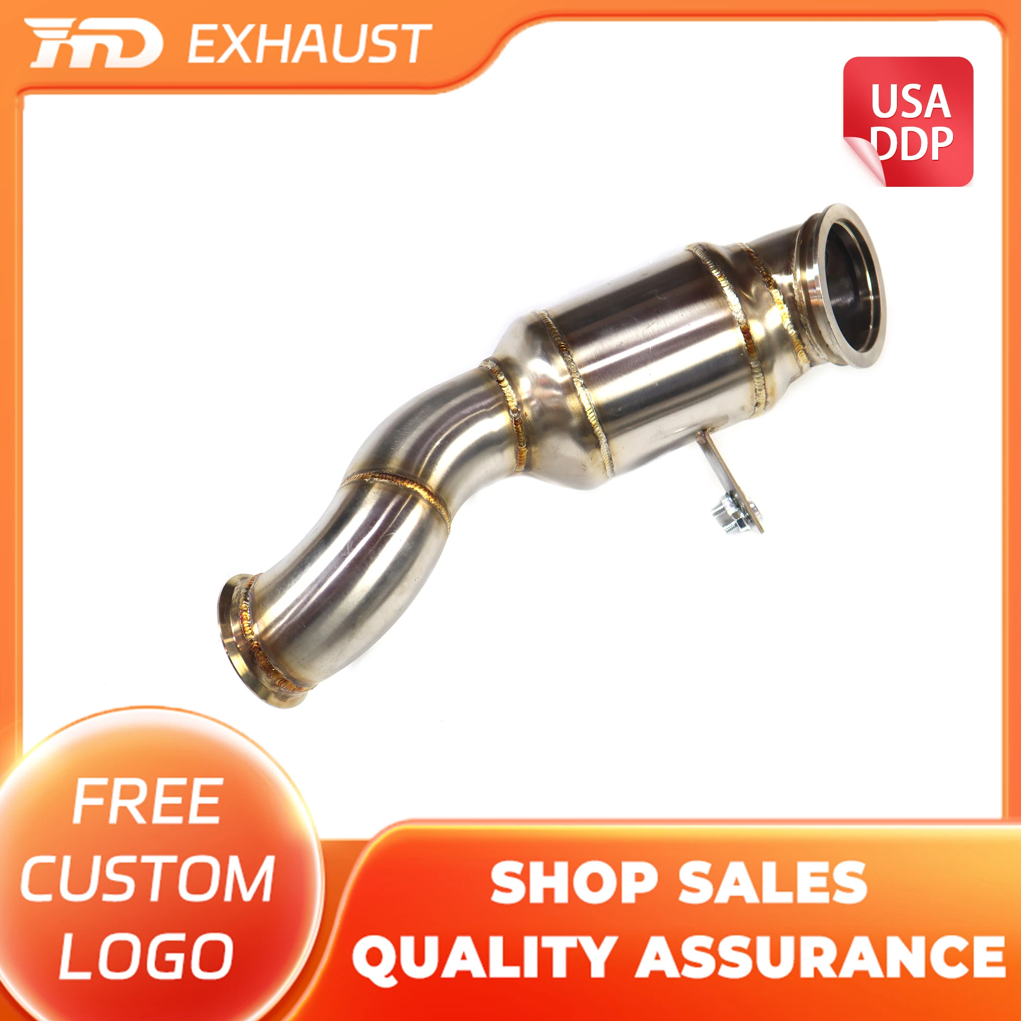 

HMD Hot sale SS304 Performance Downpipe for Mercedes Benz GLC250 2.0T Exhaust System High Flow Without Heat Shield