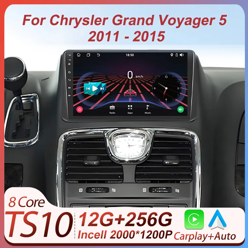 

Stereo Head Unit Android For Chrysler Grand Voyager 5 2011 - 2015 For Dodge Grand Caravan 2008-2020 Carplay 8 Core RDS 5G Wifi