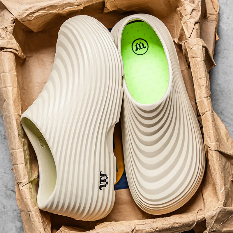 Chef's shoes for men, summer non-slip, odor-resistant, closed-toe slippers, thick-soled, waterproof kitchen work shoes