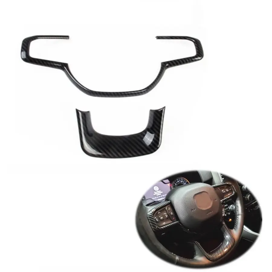 

Carbon Fiber Steering Wheel Frame Trim Decorator Cover for Dodge Ram 1500 2500 3500 2019