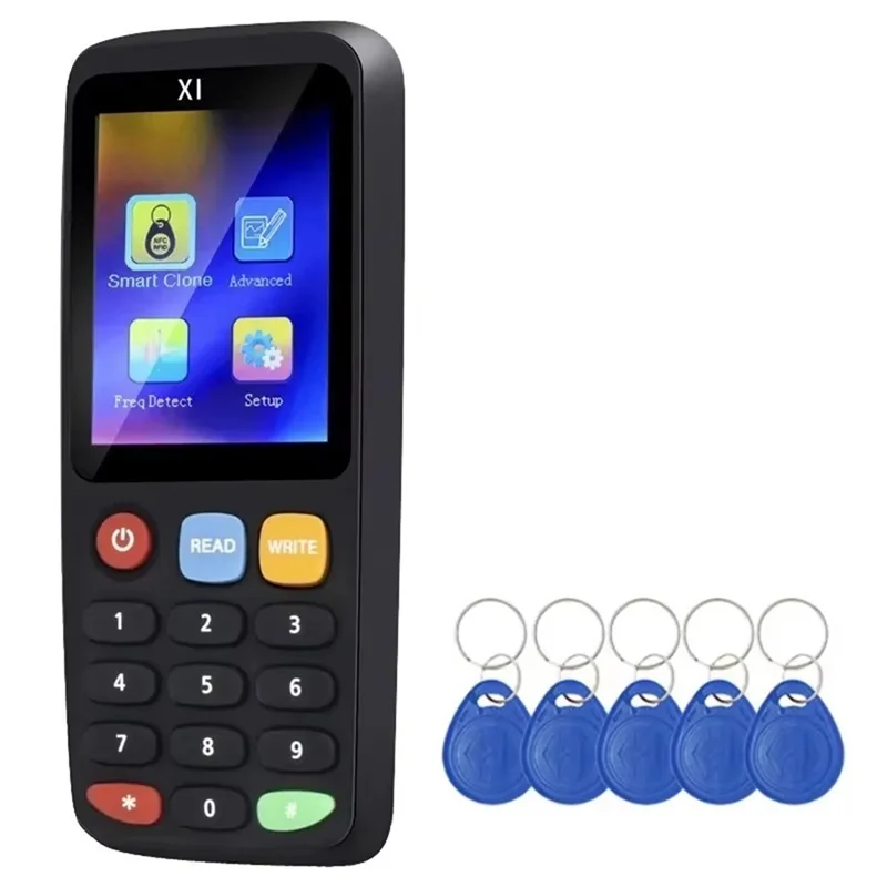 BNVN-X7 RFID Smart Chip NFC Decoder Duplicator Reader Writer+5X T5577 Keychain Tag Copier 125Khz 13.56Mhz Badge Clone Card