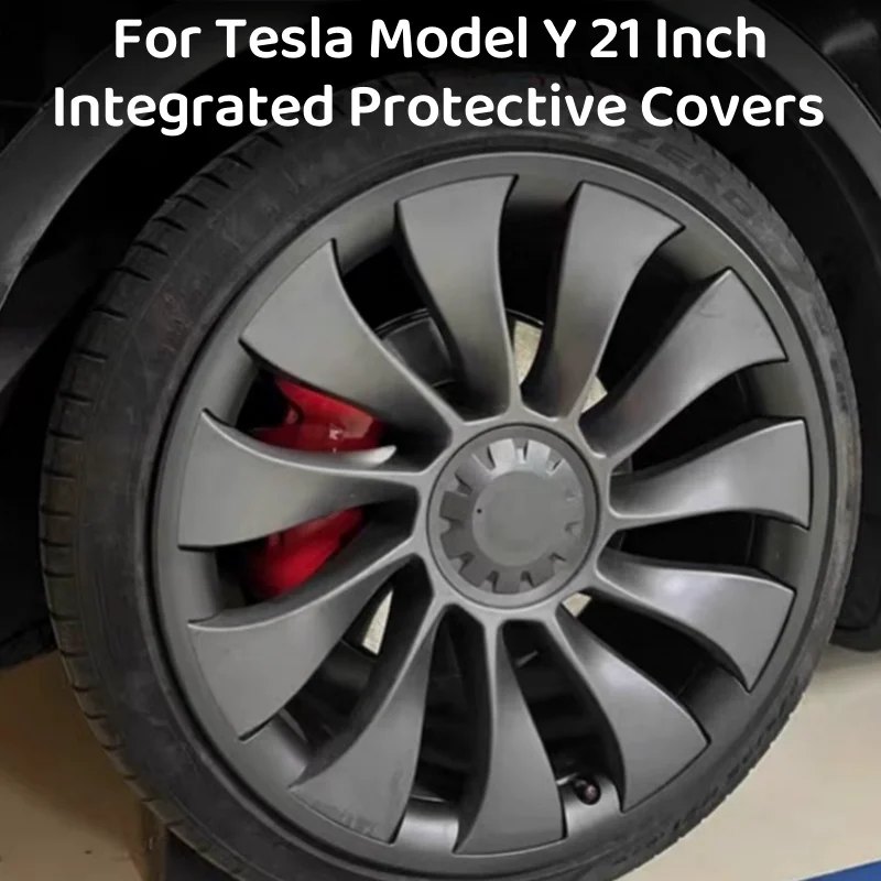 4PCS Hub Protection Cap  21-Inch Wheel Caps Performance Replacement Wheel Full Rim Cover Accessories For Tesla Model Y 2020-2024