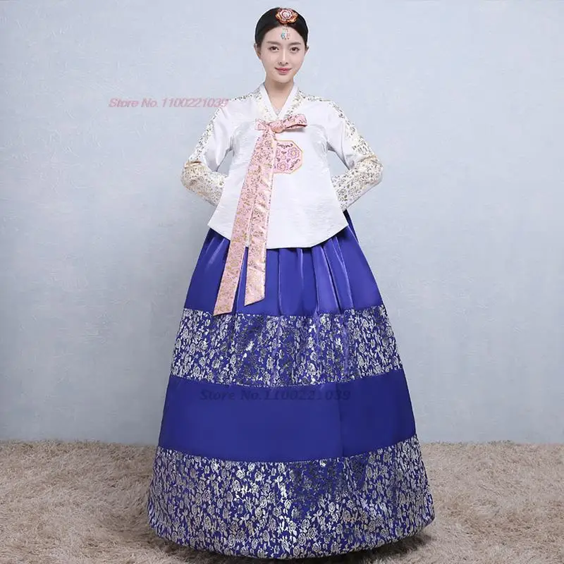 2024 traditional korean hanbok fairy cosplay performance dress women national flower folk dance costumes oriental korean dress