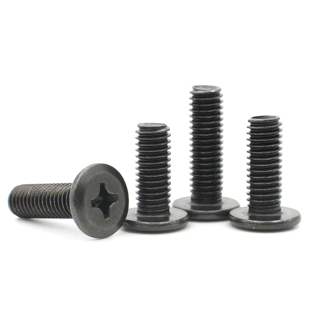 M4 M5 M6 M8 Black Carbon Steel Cross Recessed Hypotenuse Flat Head Screws Bevel Furniture Fastener Bolts 20/40/100Pcs