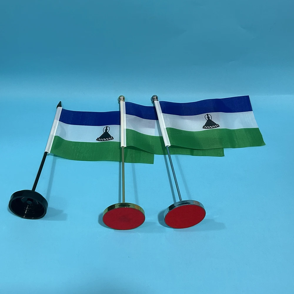 Office Desk Flag Of Lesotho flag 14x21cm polyester Lesotho flag National Flag Country Banner Desk Ornaments Flags