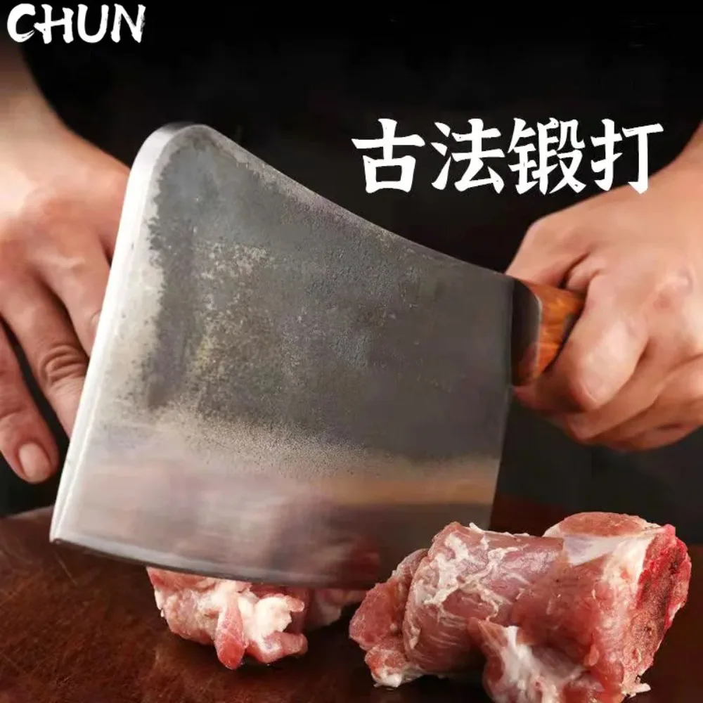 1 KG Chopping Knife Handmade Forged Kitchen Bone Knife Butcher Best Tools Durable Hard Blade Chopper Kithen Knife Forged Cleaver