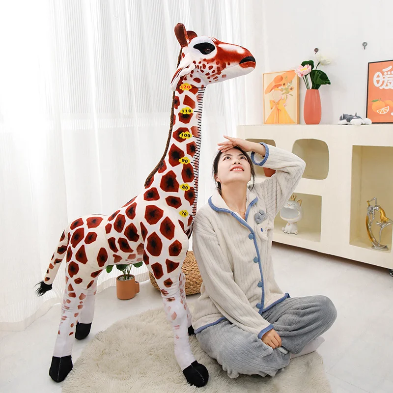 50~110cm Realistic Giraffe Plush Toy Soft Stuffed Animal Pillow Perfect Gift for Kids Room Decor Nursery Companion Birthday Gift