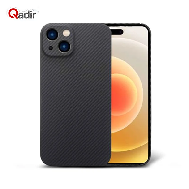 

Чехол QADIR из арамидного волокна для iPhone 15 Pro Max, чехол из углеродного волокна для iPhone 16, чехол 13 14, черный, 600D, супертонкий защитный чехол