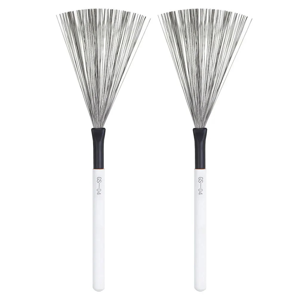

2Pcs Drum Wire Brush Wooden Handle for Jazz Drums Comfortable Grip Stable Strong Spring Back Effect Natural Sound Affordable