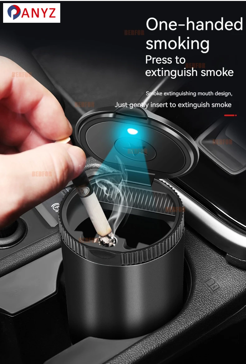 Car Ashtray LED Aluminum Alloy Ash Tray For BMW e46 e60 f10 f30 e90 e39 e36 g30 e92 Auto Ashtray Cigarette Holder Box