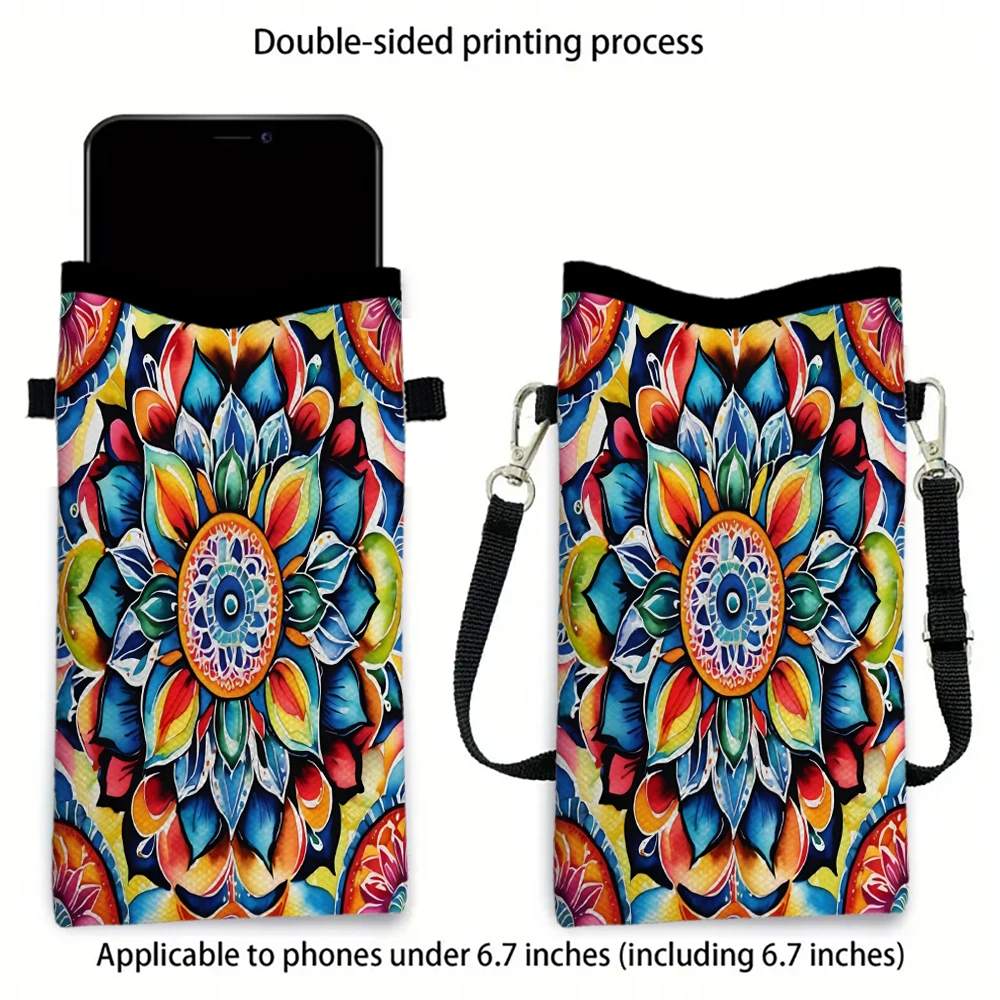 Mysterious Pattern Phone Bag Adjustable and Detachable Strap Designed Exclusively for Women Crossbody Convertible ShoulderBag1.2