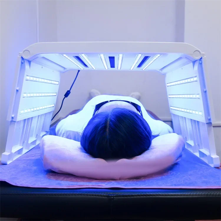 Photothérapie LED pour l'acné, capsules SPA, méta-mètre de salle de filtrage par tr/min, alimentation par couleur