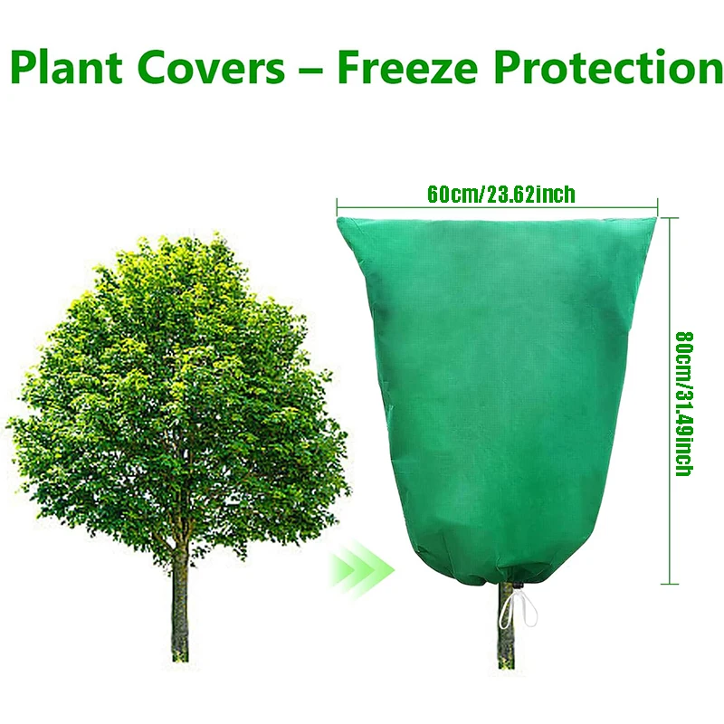 4/6 Pack Winter Plant Covers with Zipper Drawstring Frost Protection Bags for Outdoor Plants and Shrubs Durable Garden Covering