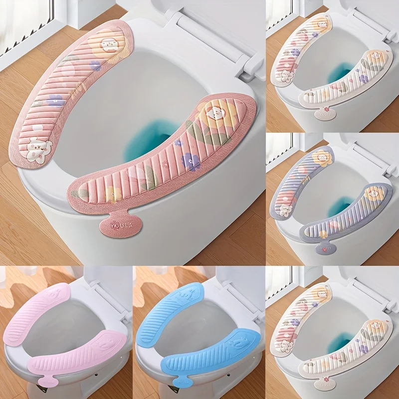 

Universal Toilet Seat Washables Toilet Training Seat Cover Cute Cartoon Adhesive Waterproof Toilet Seat Pads