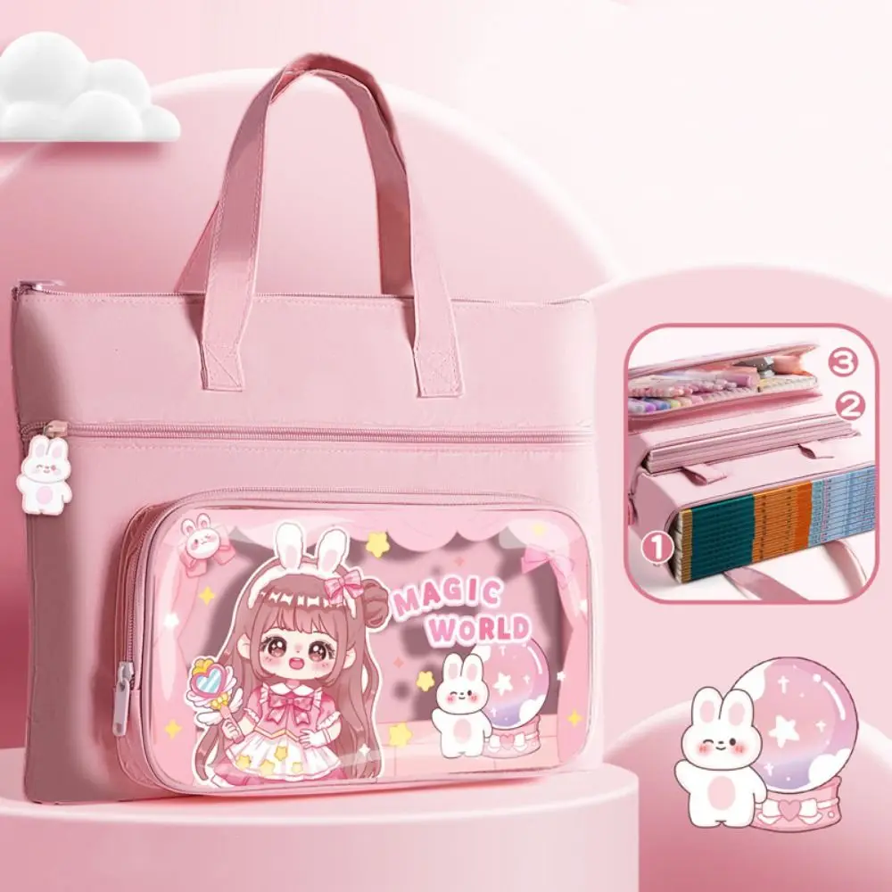 Kawaii Capybara Tote Schultasche Cartoon Canvas Capybara Tutorial Bag Tragbar mit Griff A4 Aktentasche Zurück zur Schule