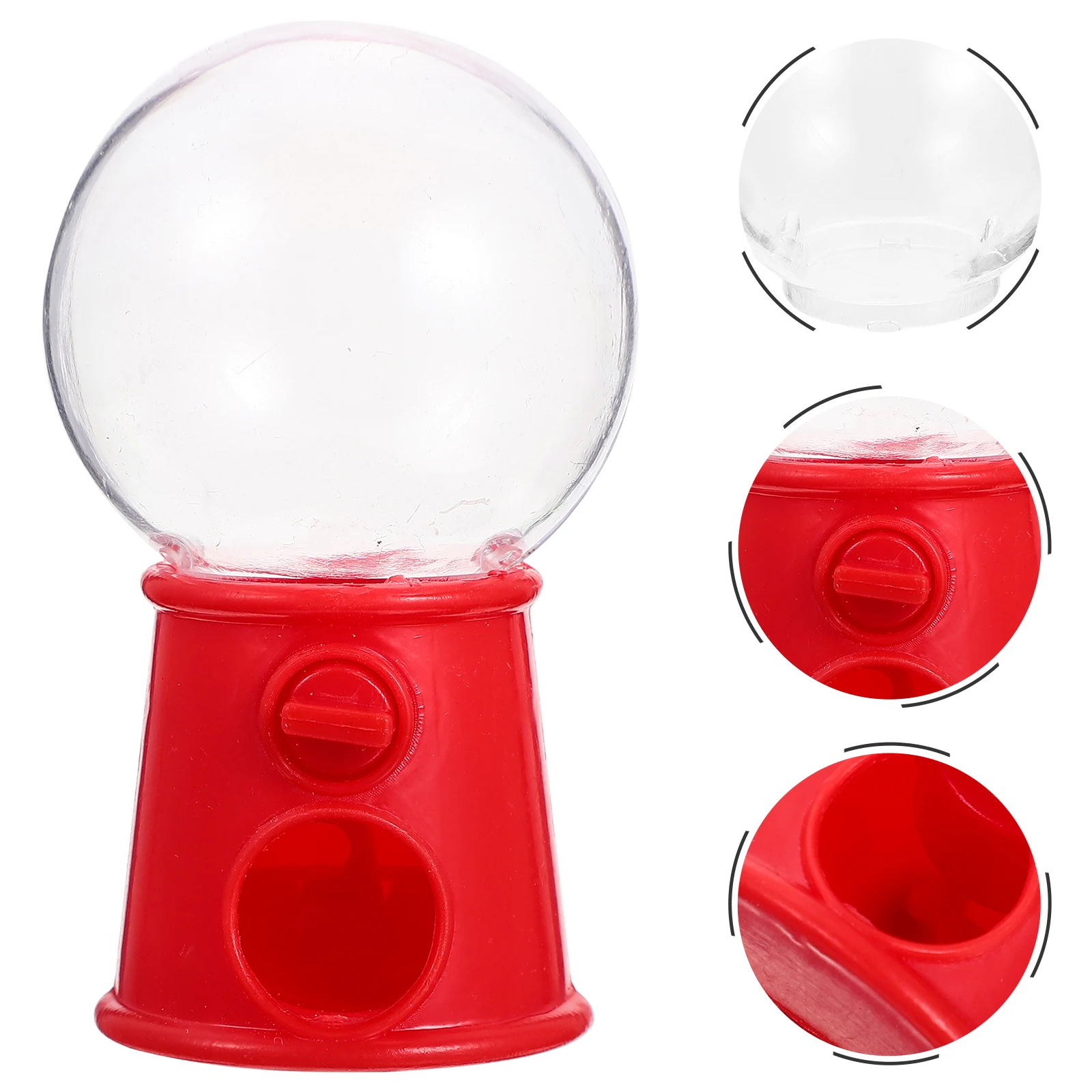 

12pcs Mini Gumball Machine Candy Dispenser Red Color Plastic Kids Toy Birthday Party Gift Creative Cake Decor