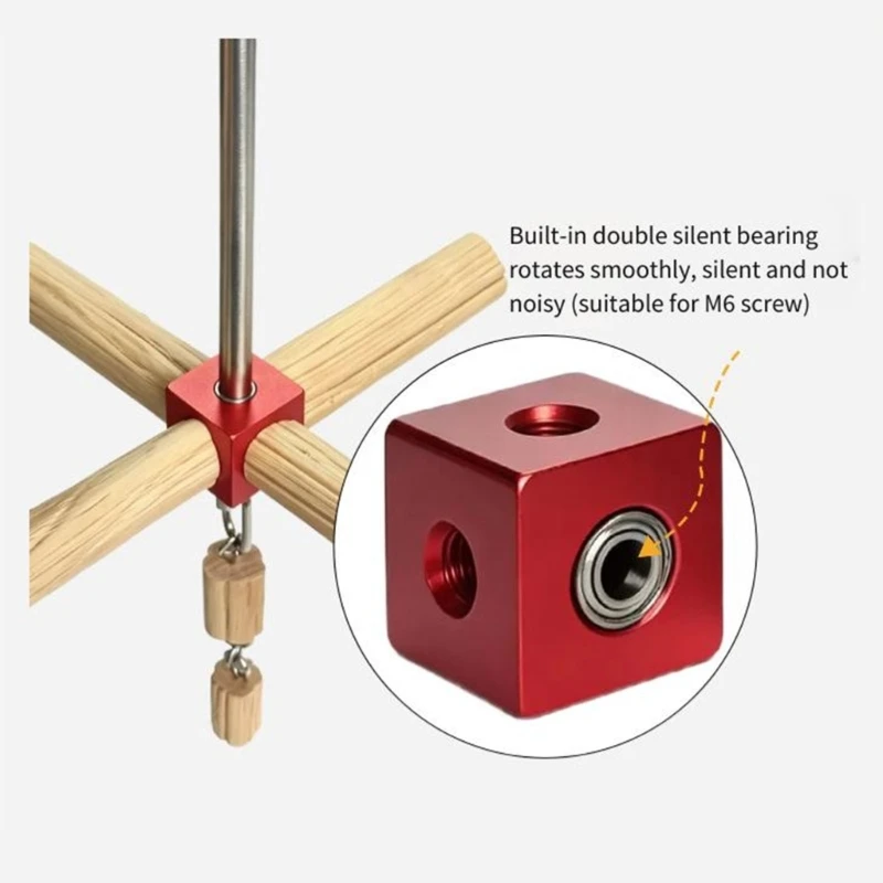 Bird Stand Mount Nut Hardware for Threaded Rod Install with Aluminum Body, Bearing Insert, and 6.0 mm Inner Bore M4YD