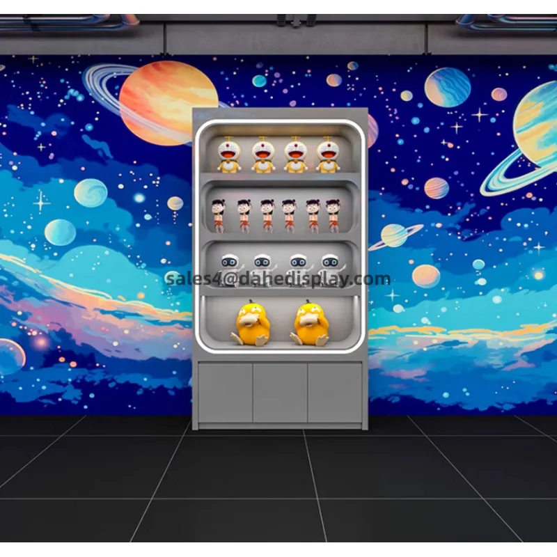 Custom.Toy Store خزانة عرض متجر بوتيك خزائن الحائط ألعاب من نسيج مخملي عرض موقف لعبة الشكل عرض الحالات مع Li