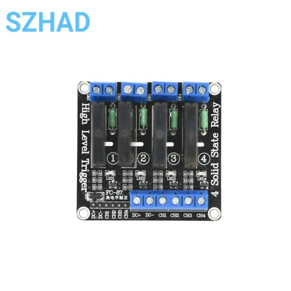 1 2 4 8-kanałowy moduł przekaźnika 5V 12V 24V DC Solid State High Level SSR AVR DSP G3MB-202P Przekaźnik 250V 2 do Arduino Raspbery pi