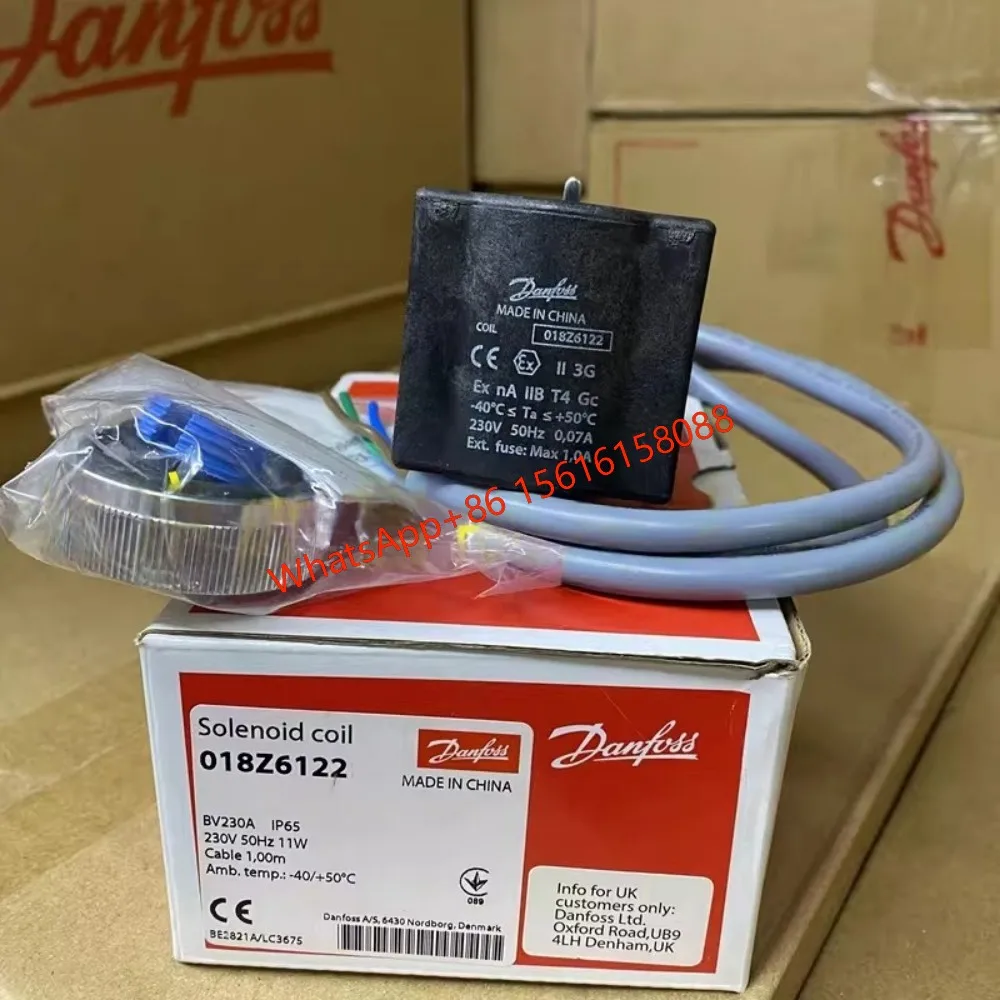 New Danfoss solenoid valve coils 018F7663, 018Z6122, and 032B5021 (replacing 042N7604), 042N7604, and 018F7351.