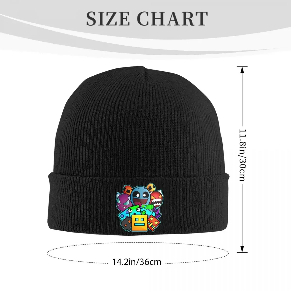 Geometry Cube Gaming Dash Knitted Caps Women's Men's Beanie Autumn Winter Hats Acrylic Warm Melon Cap