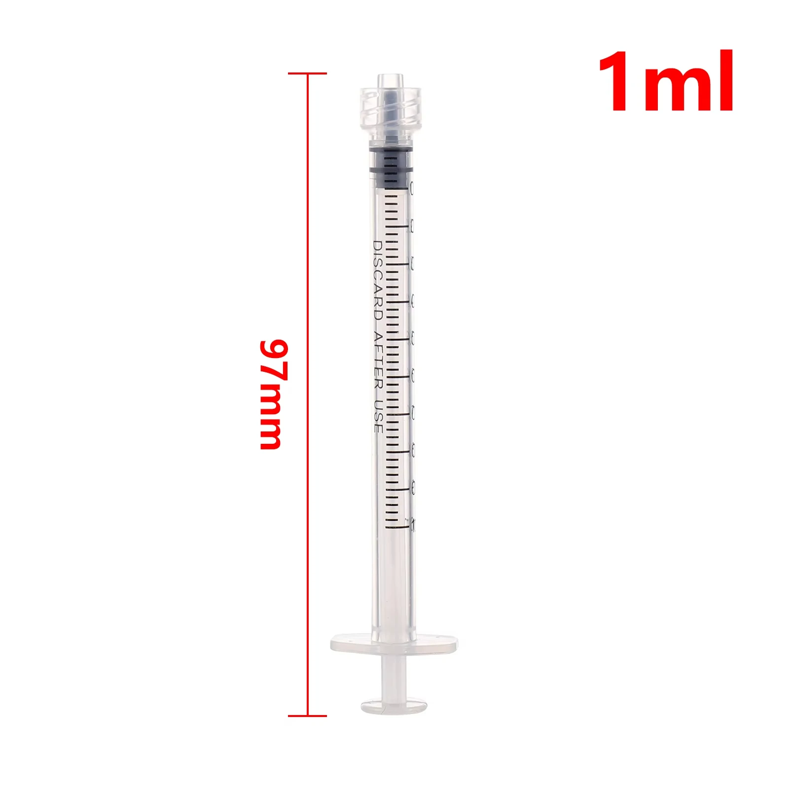1ml Sterilized Individually Wrapped Luer Lock Syringe Without Needles, Manual Dispenser, 100pcs