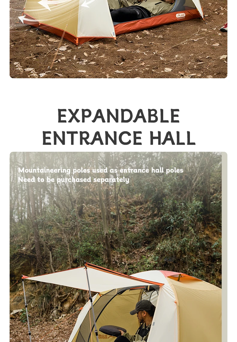 BISINNA Camping Tent 1-2 Person Portable Double Layer 210T Polyester Waterproof Backpacking Tent for Outdoor Hiking Beach Travel