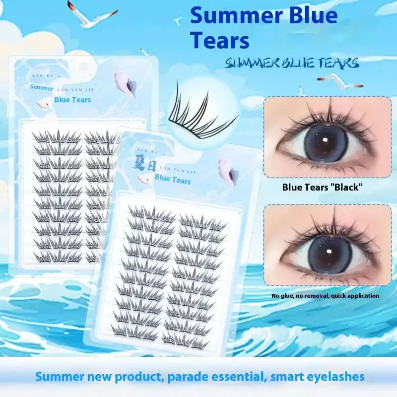 10 แถว Voluminous กาวขนตาปลอม 5D ปุยหนาปลอมใช้ EXTENSION NATURAL Lash Easy Segmented Curling Eyelashes